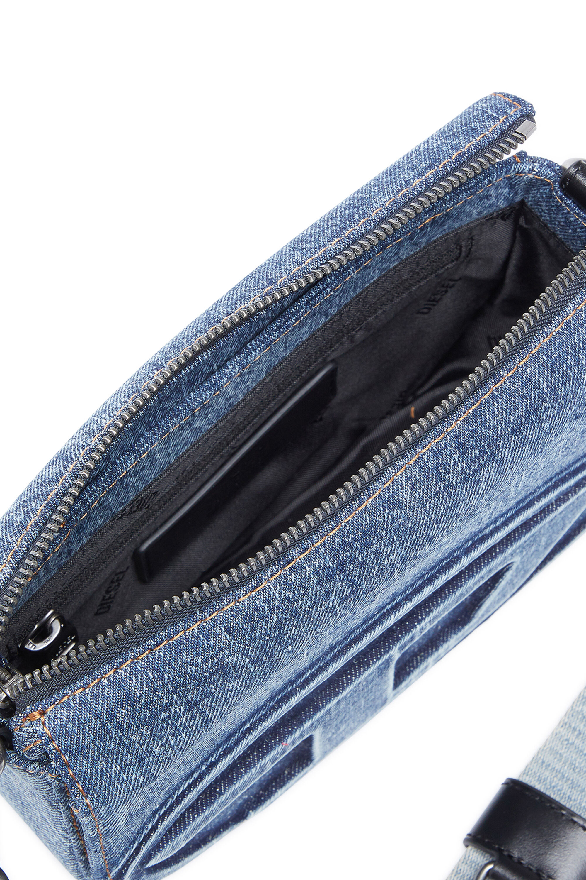 Diesel - 1DR CAMERA BAG, Unisex 1DR Camera Bag-Camera Bag aus solarisiertem Denim in Blau - 2