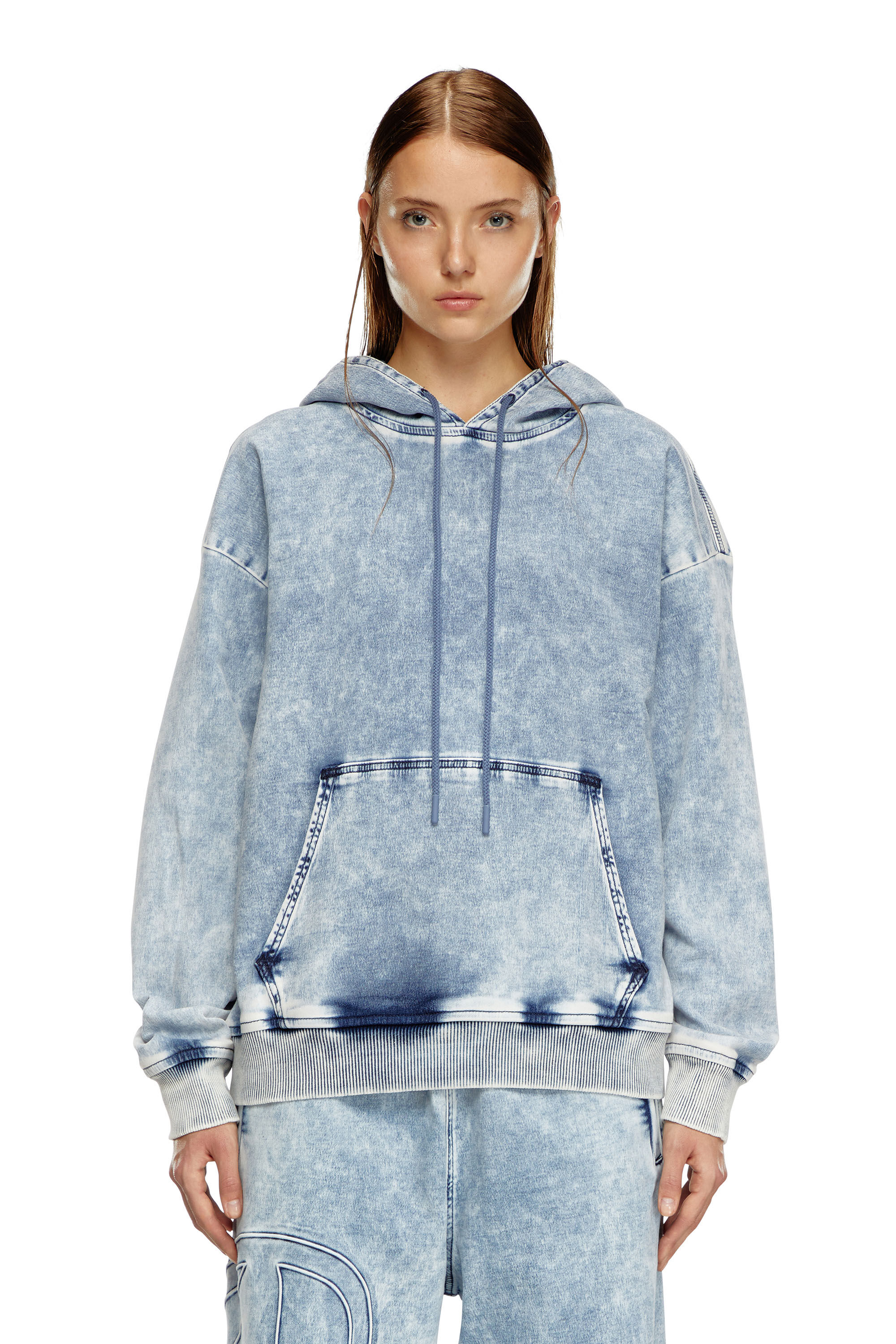 Diesel - D-UM-RIB-S2 TRACK, Unisex Sweatshirt aus Track Denim mit Oval D in Hellblau - 6