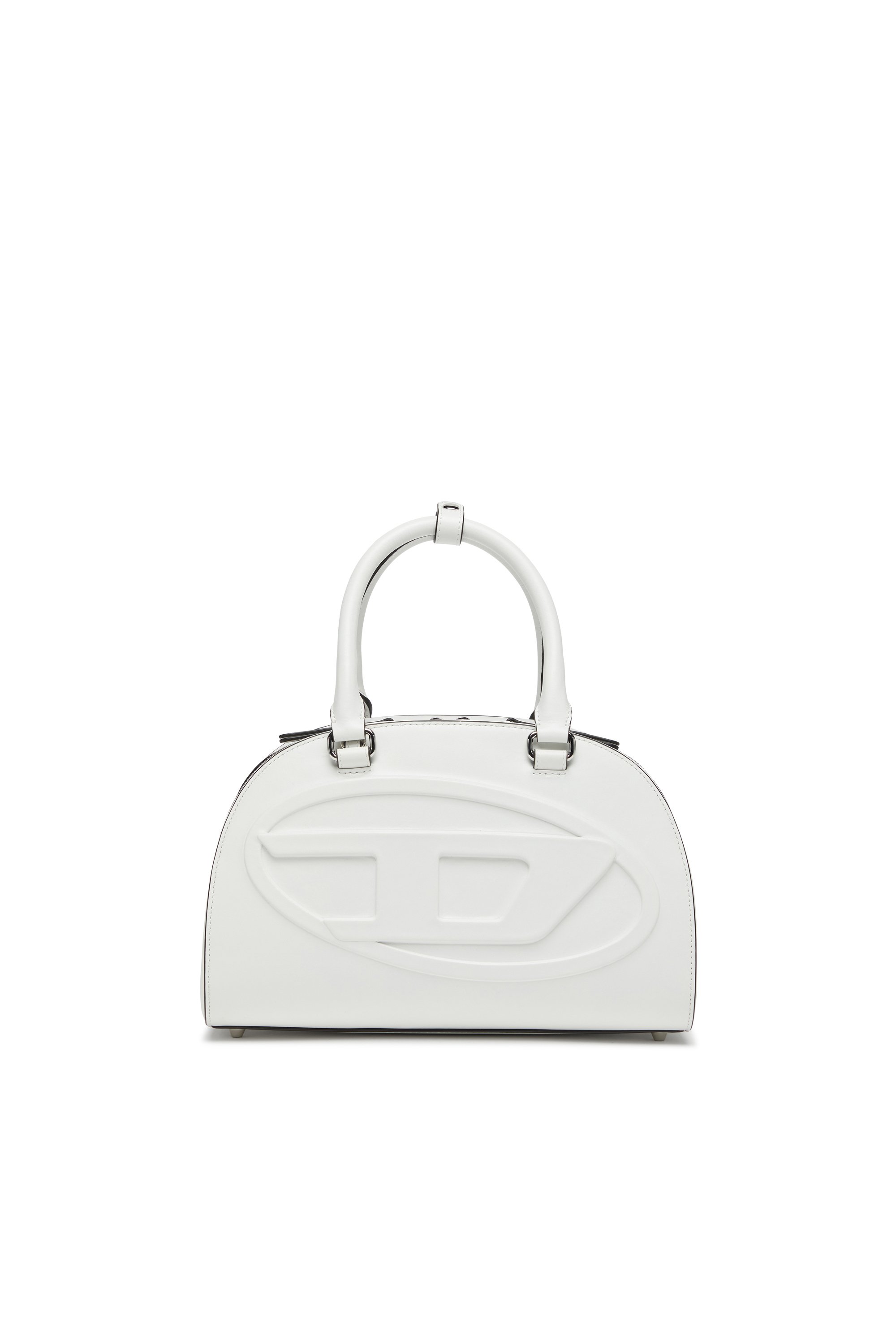 Diesel - 1DR DOME TOP HANDLE, Damen 1DR Dome-Bowling-Tasche aus Leder in Weiß - 1