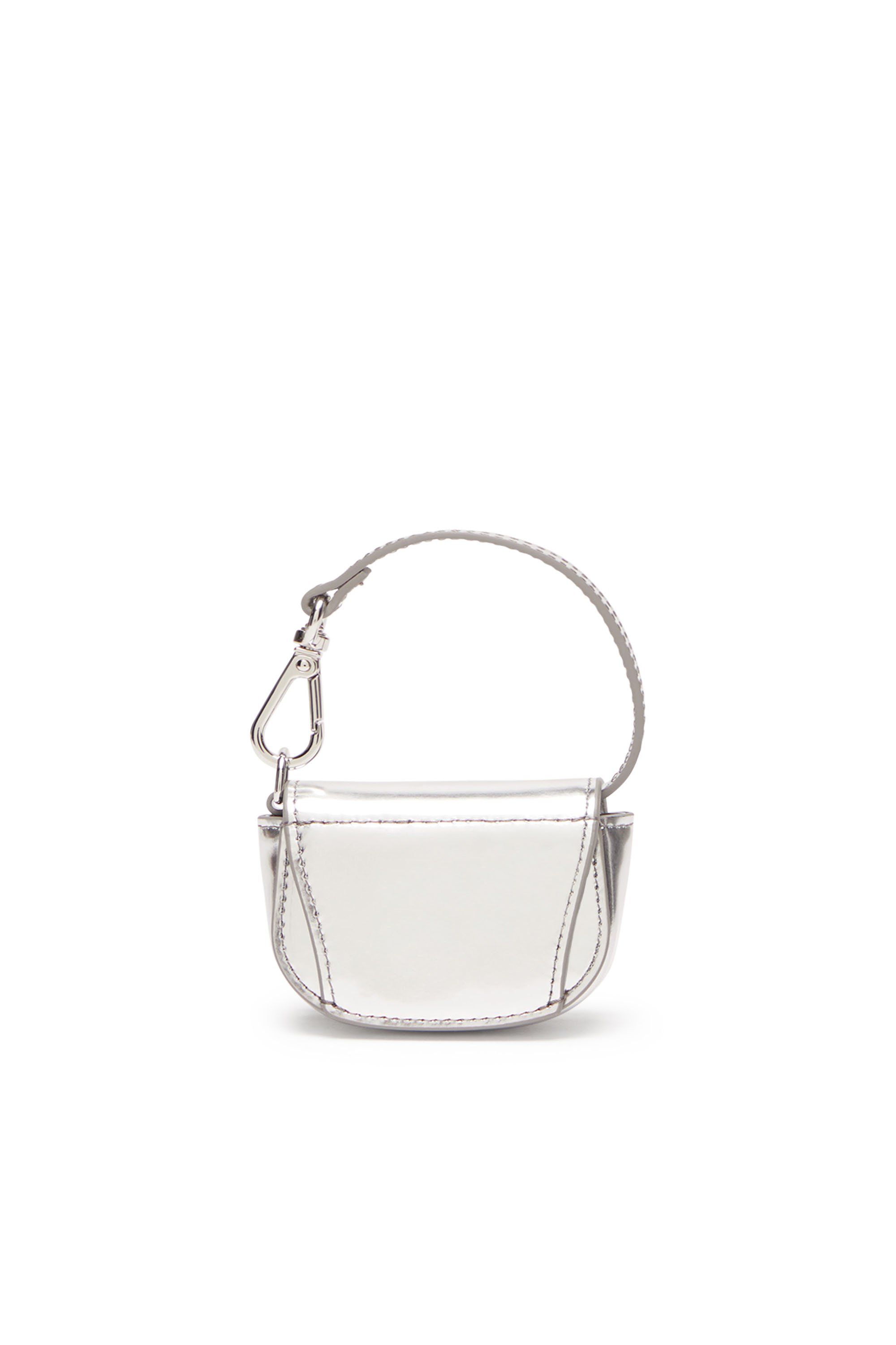 Diesel - 1DR XXS, Damen Taschenanhänger aus Metallic-Leder in Silber - 2