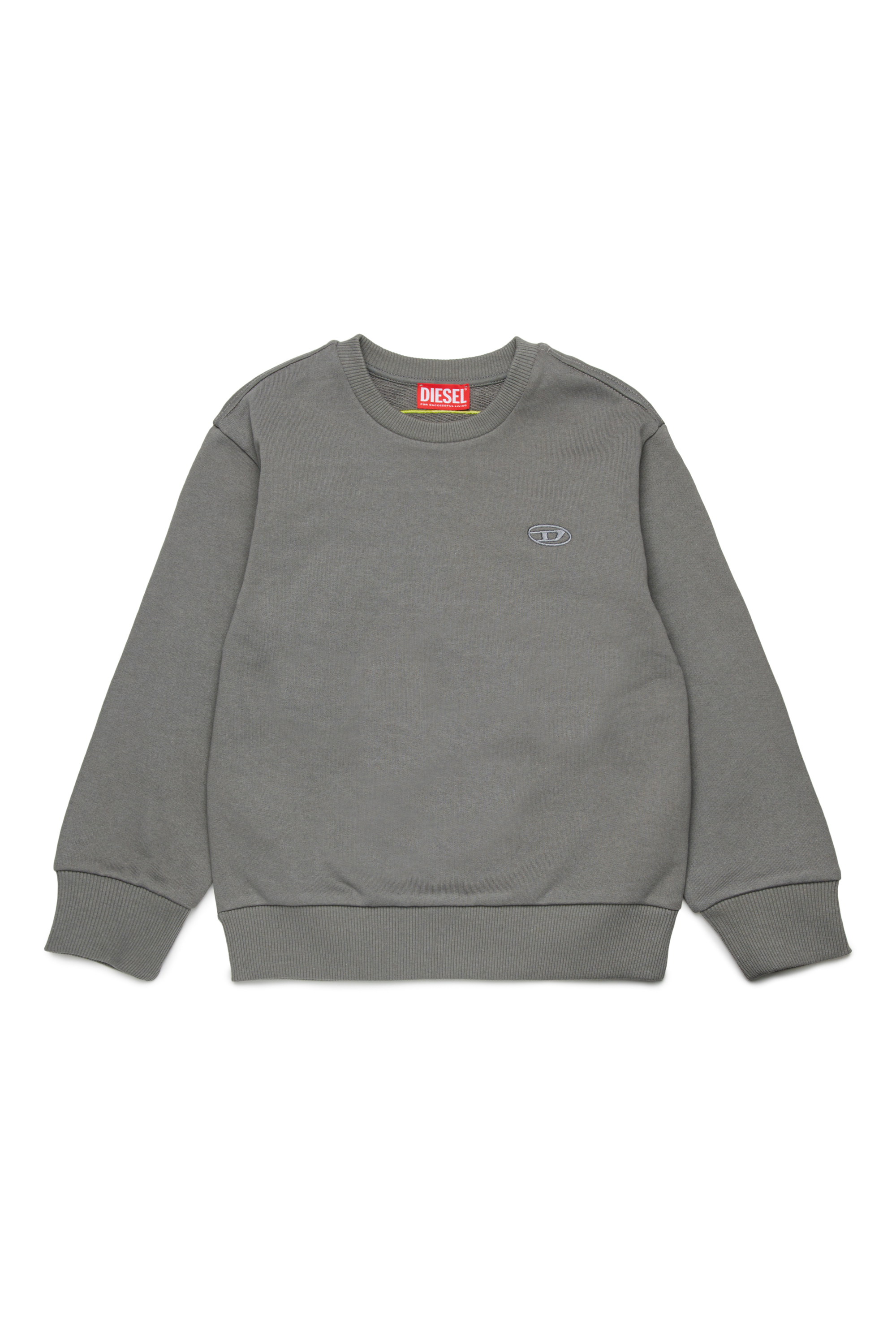 Diesel - SROBMEGOVALD OVER, Herren Sweatshirt mit großer Oval D-Stickerei in Grau - 1