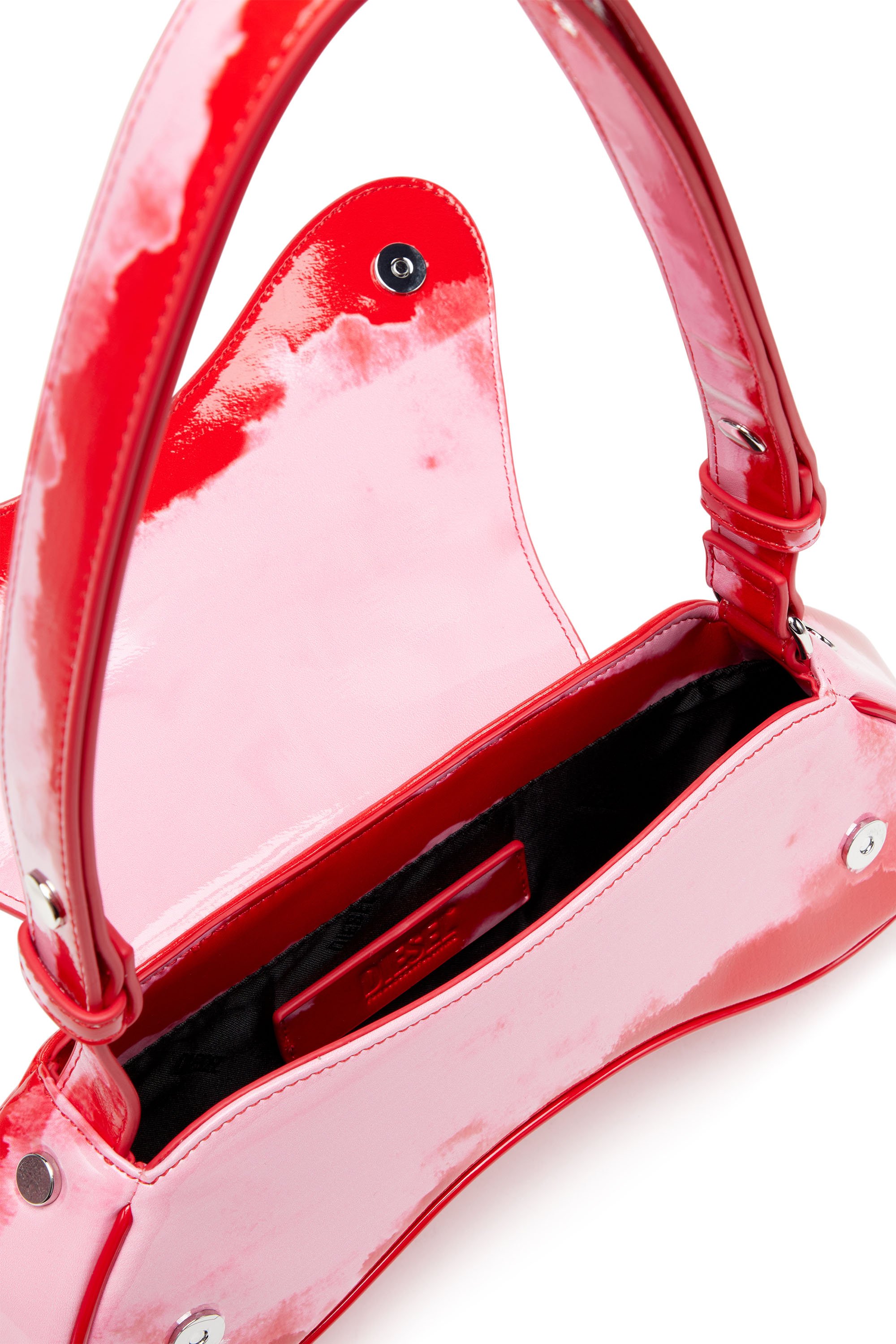 Diesel - PLAY CROSSBODY, Damen Play-Schultertasche mit glänzendem PU-Print in Rosa/Rot - 4