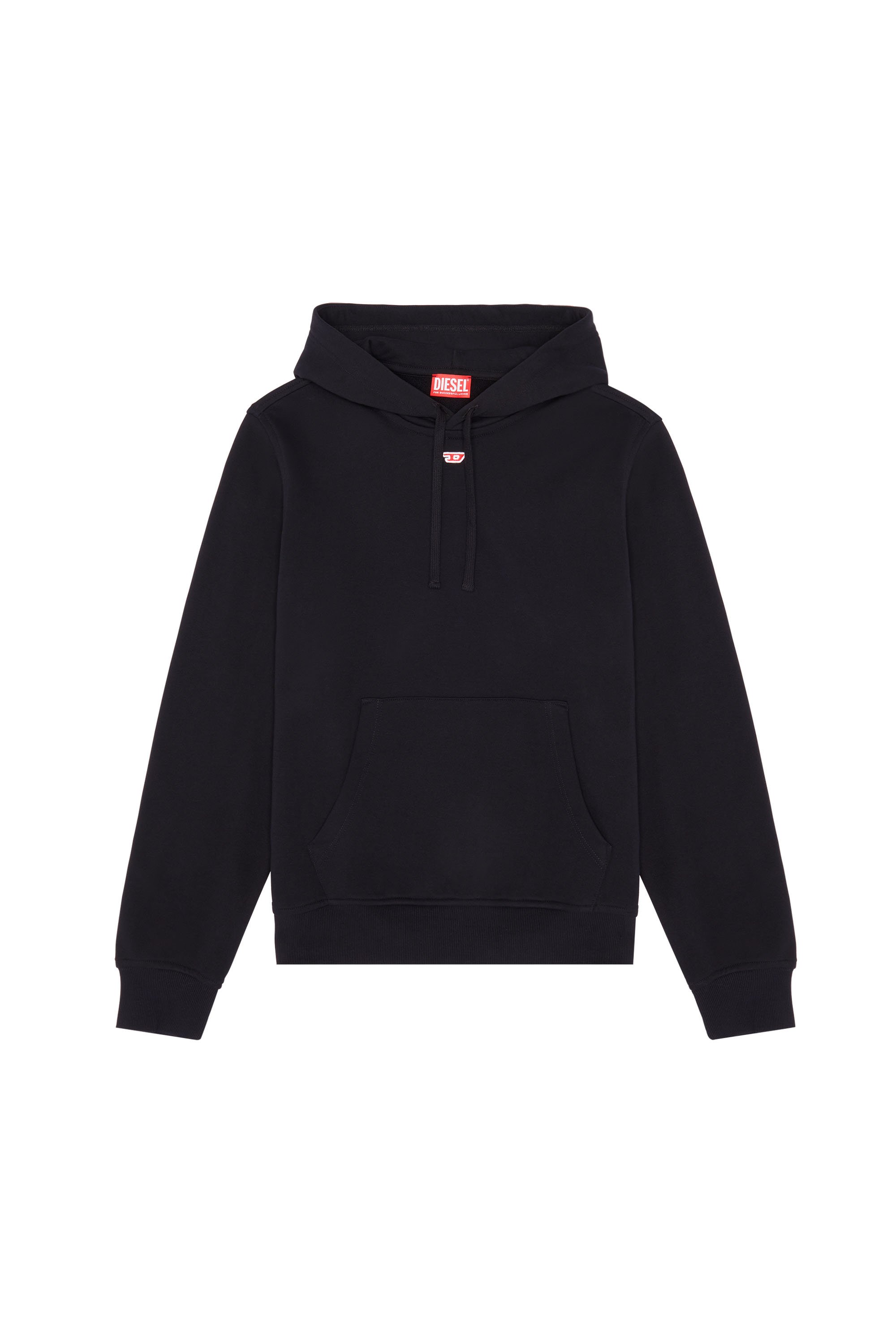 Diesel - S-GINN-HOOD-D, Herren Hoodie aus Baumwolle mit Mini-D-Patch in Schwarz - 3
