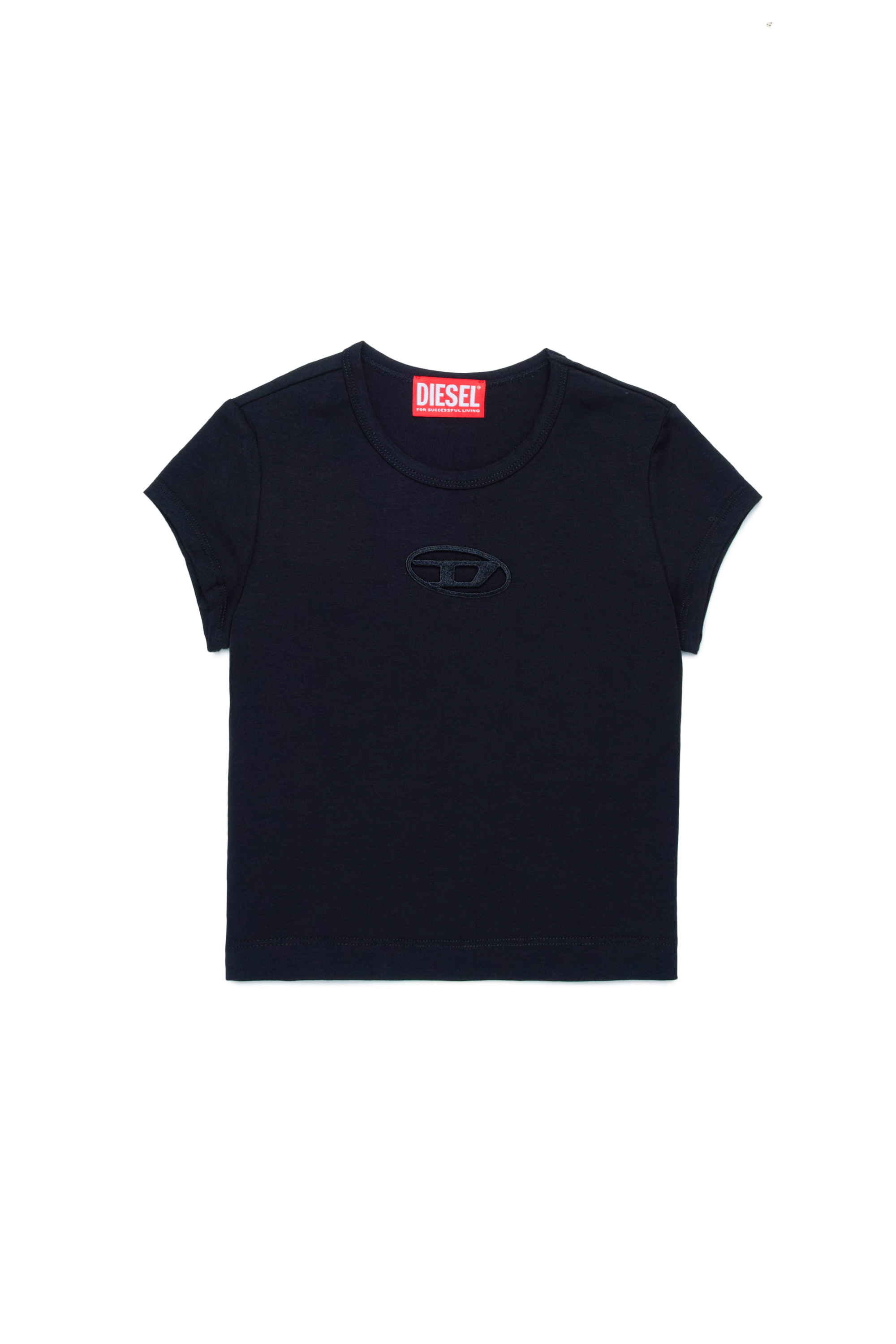 Diesel - TANGIE, Damen T-Shirt mit Cutout-Oval D in Schwarz - 1