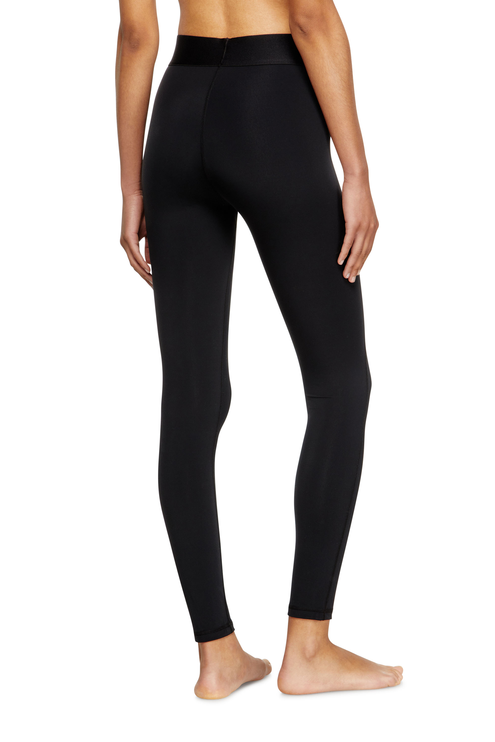 Diesel - ADELINE-D-POP, Damen Leggings aus Mikrofaser mit Cut-off-Logo in Schwarz - 3