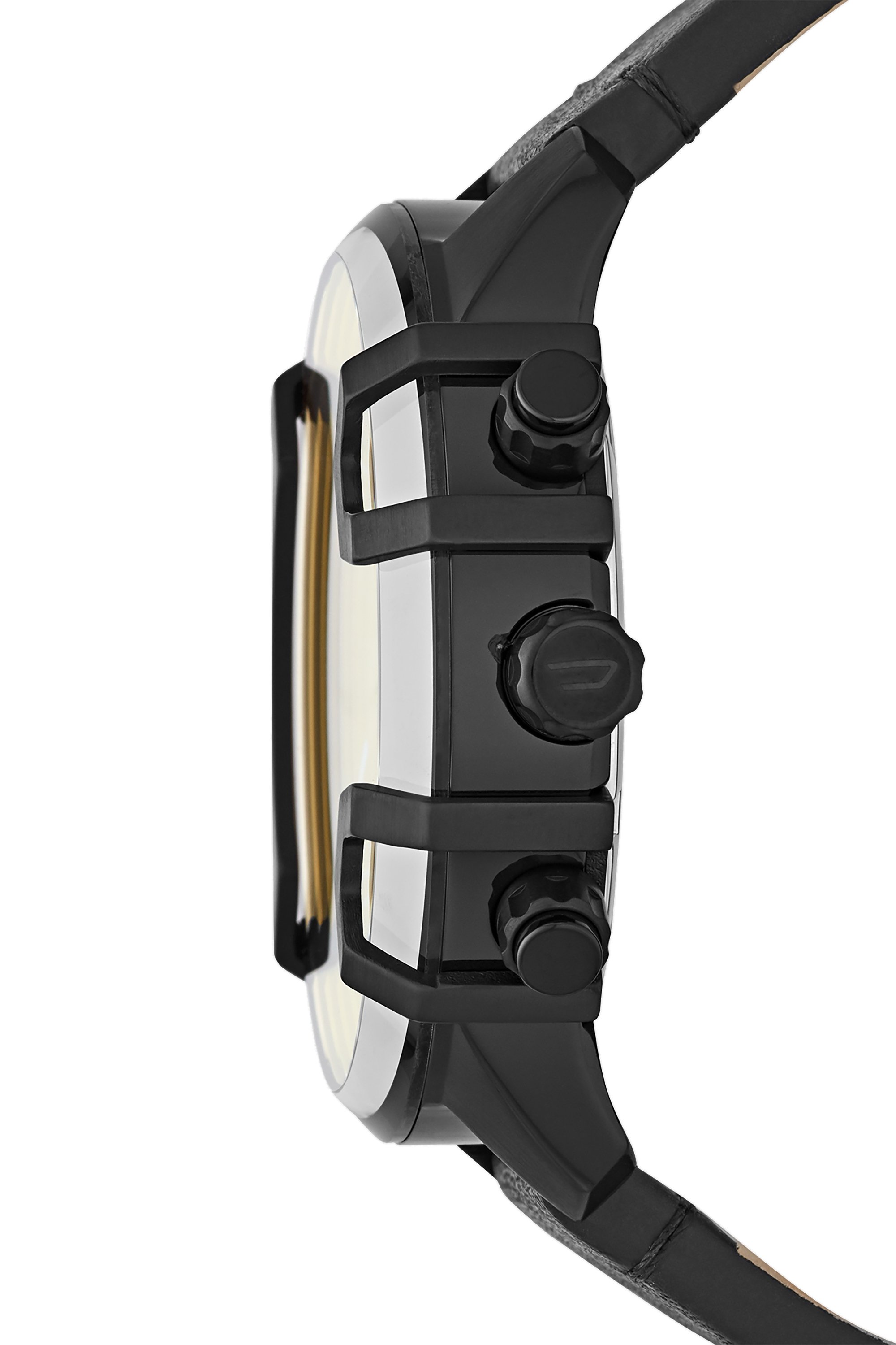 Diesel - DZ4519, Herren Griffed-Armbanduhr aus schwarzem Leder in Schwarz - 3