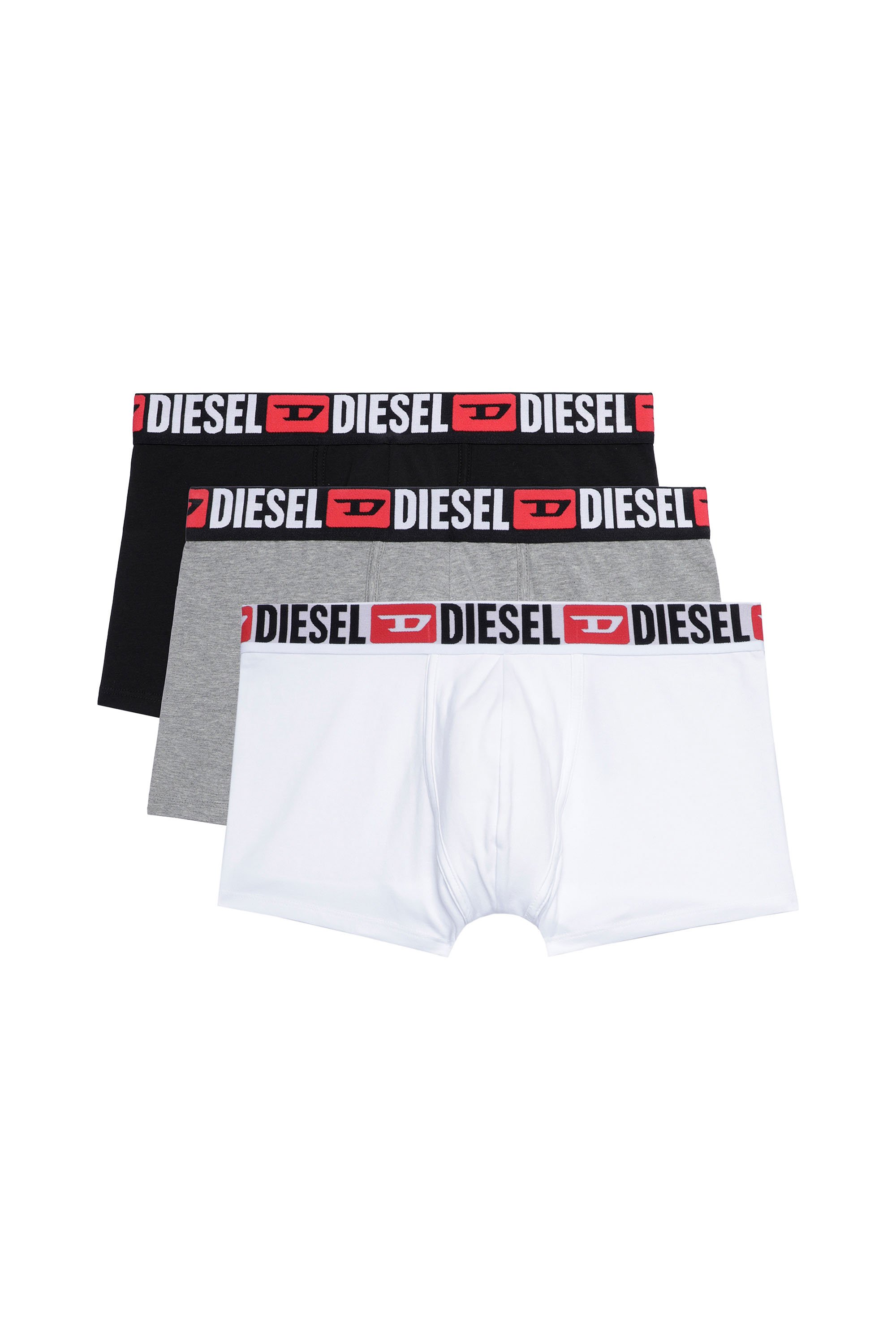 Diesel - UMBX-DAMIENTHREEPACK, Herren Retropants im Dreierpack mit umlaufendem Logo am Bund in Weiss/Grau - 1