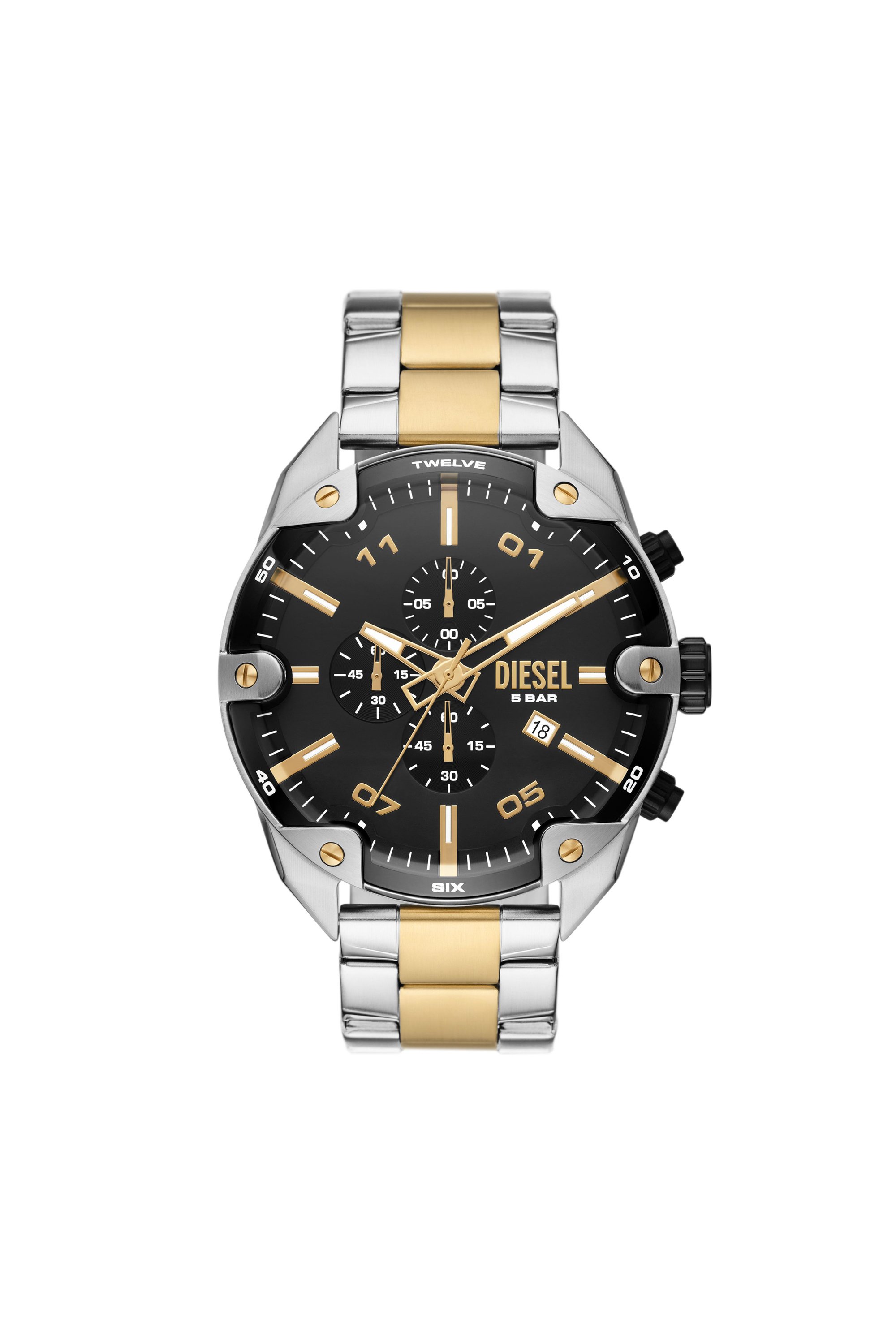 Diesel - DZ4627, Herren Spiked Chronograph Edelstahl in Silber - 1