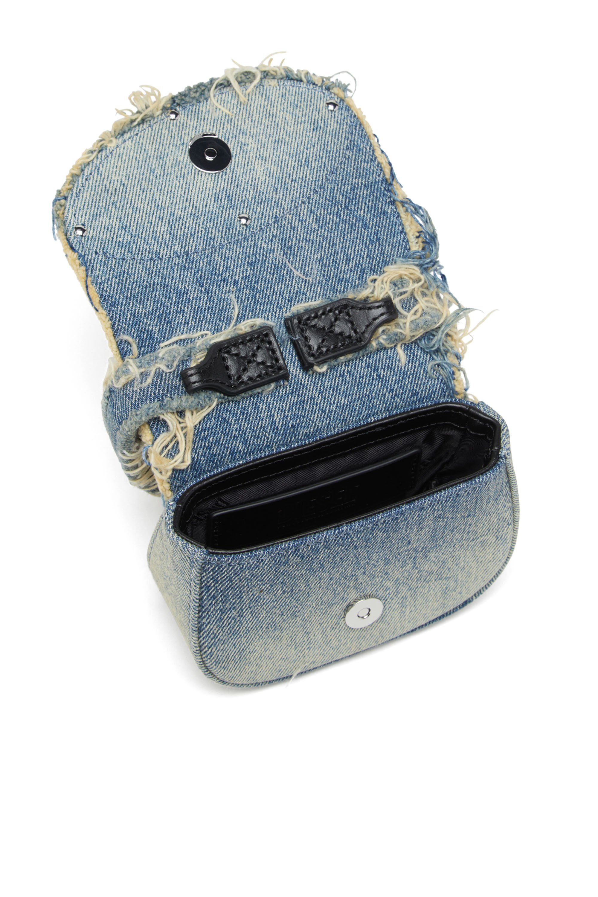 Diesel - 1DR XS, Damen 1DR XS-Ikonische Mini-Tasche aus Denim mit Strass in Blau - 4