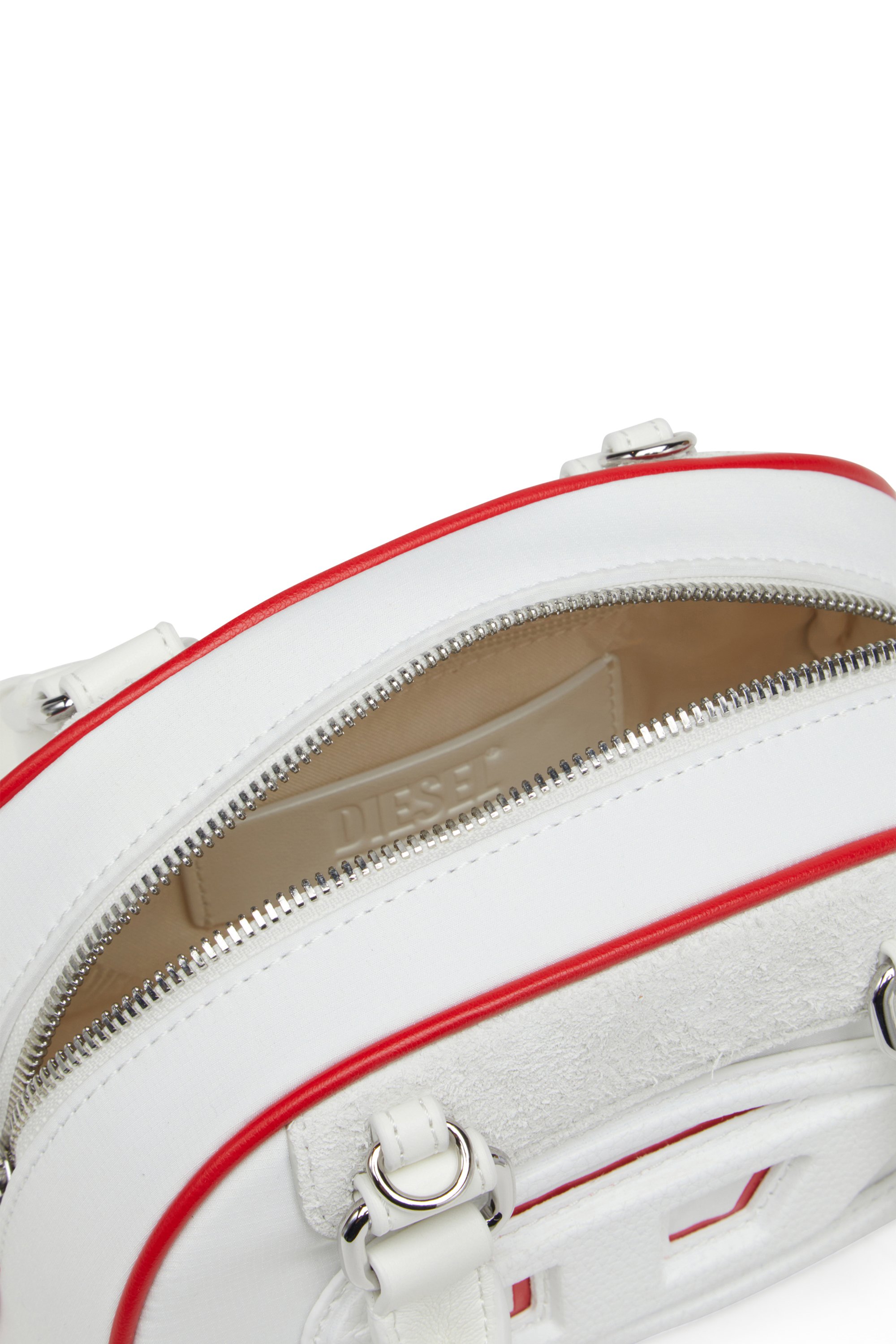 Diesel - 1DR DOME CROSSBODY, Damen 1DR Dome-Colourblock-Mini-Bowling-Tasche in Weiß - 4