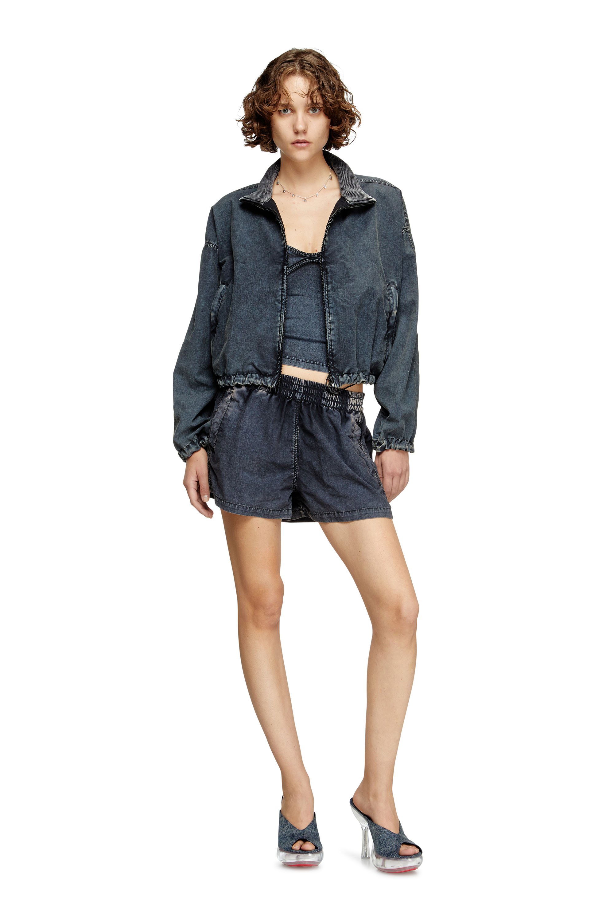 Diesel - S-OUND, Damen Boxershorts aus behandeltem Taslan in Dunkelblau - 2