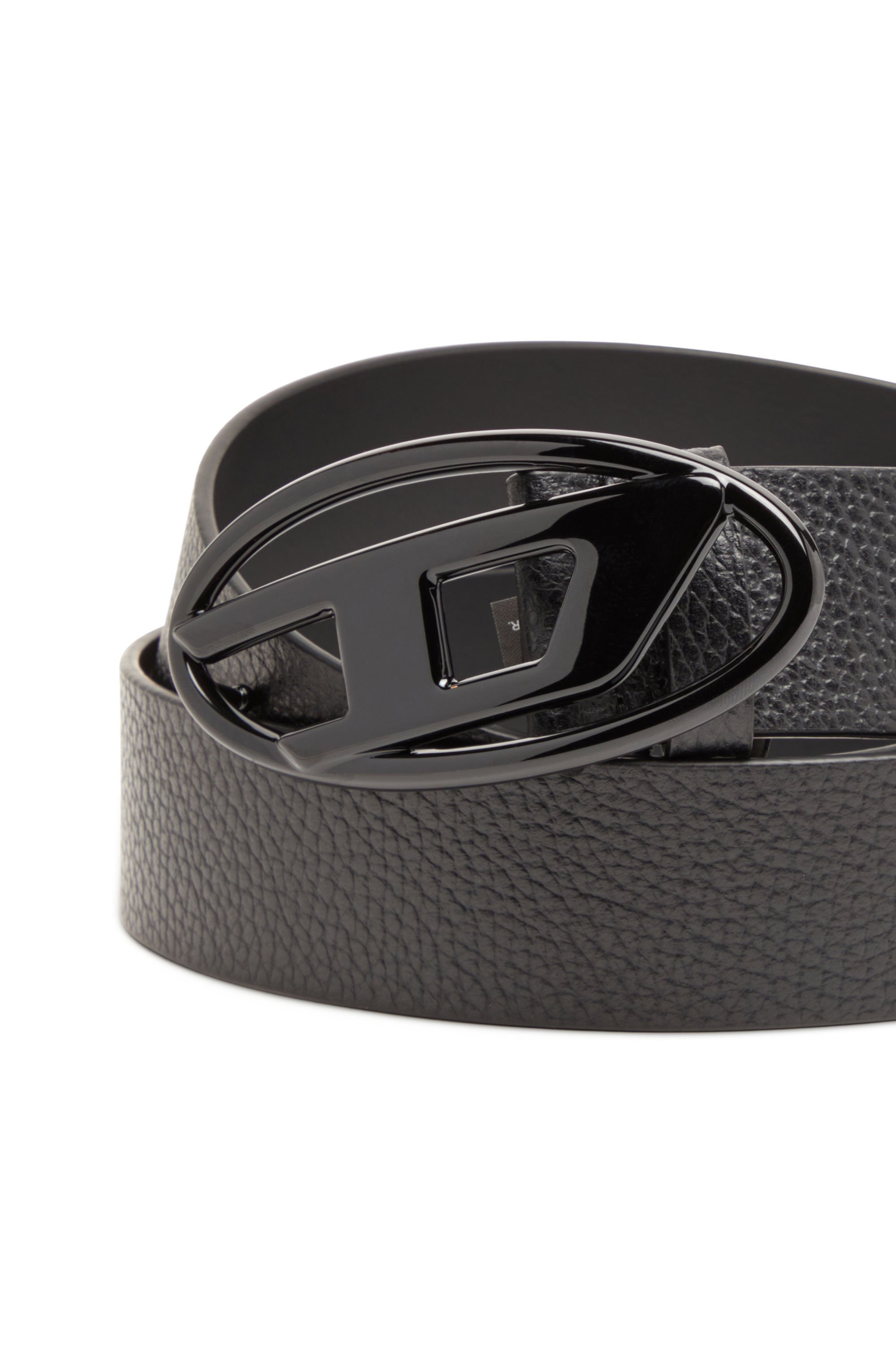 Diesel - B-1DR, Unisex Gürtel aus Leder mit matter Schnalle in Schwarz - 3