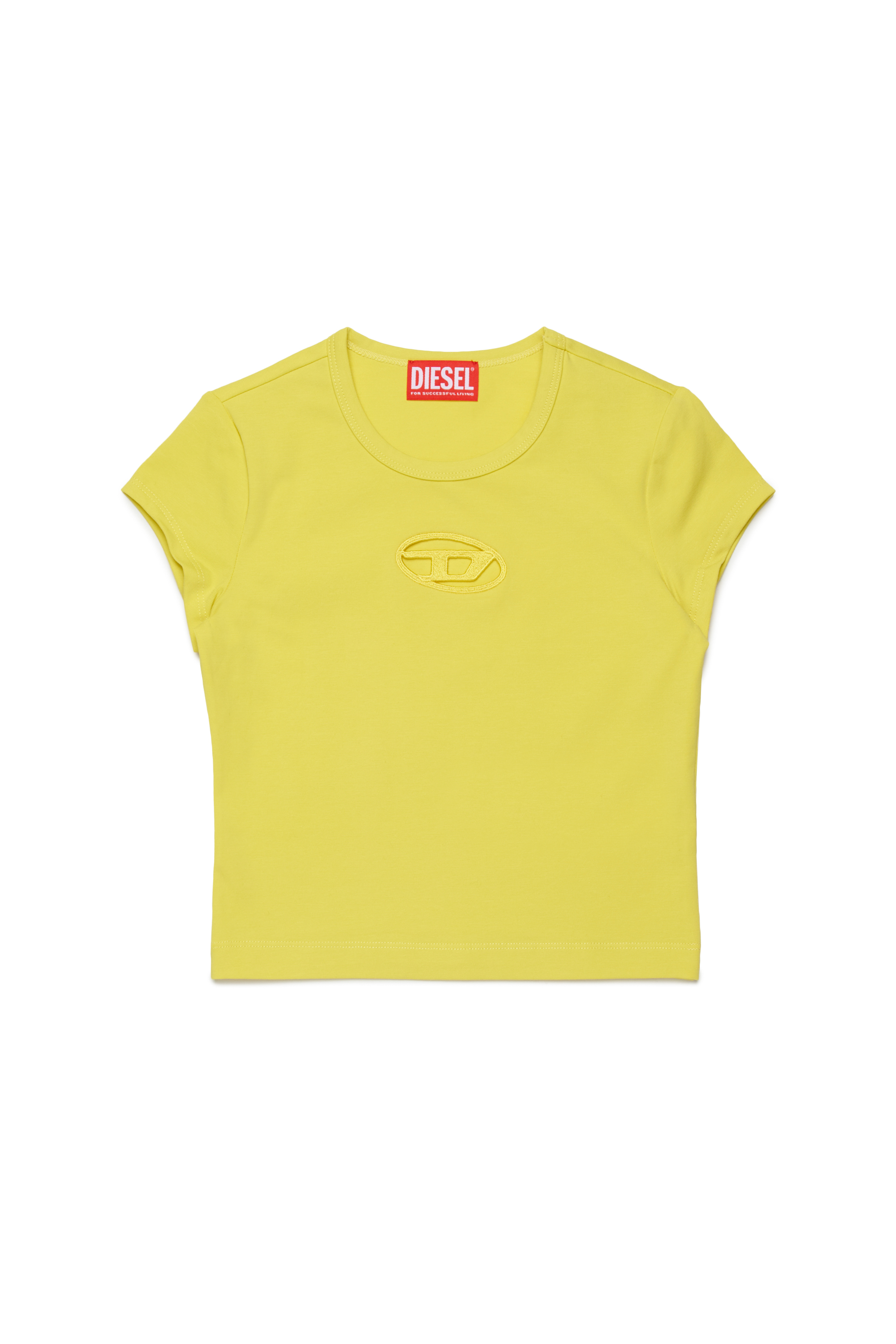 Diesel - TANGIE, Damen T-Shirt mit Cutout-Oval D in Gelb - 1