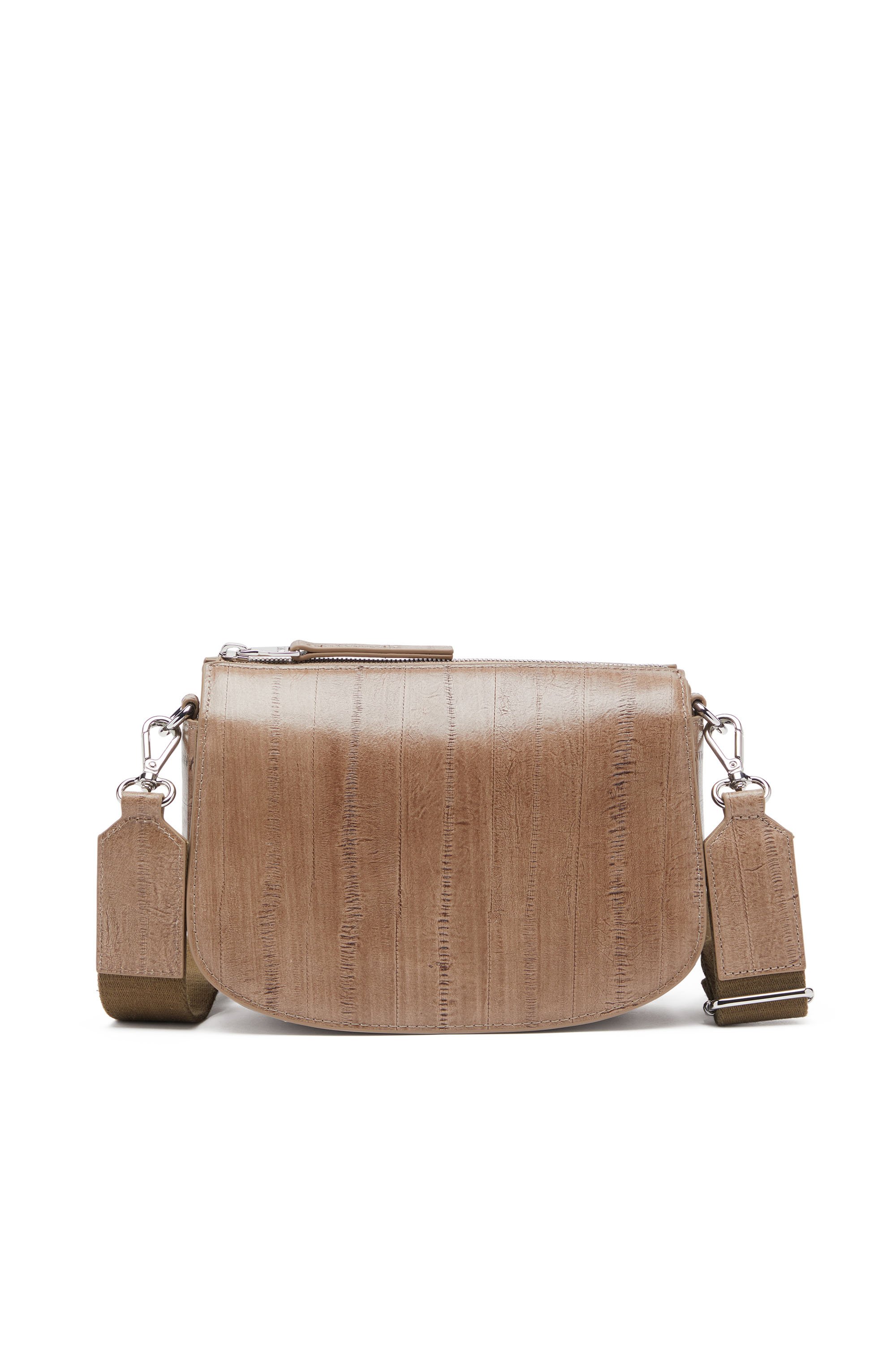 Diesel - 1DR CAMERA BAG, Unisex 1DR-Kameratasche aus Leder mit Aal-Effekt in Hellbraun - 2