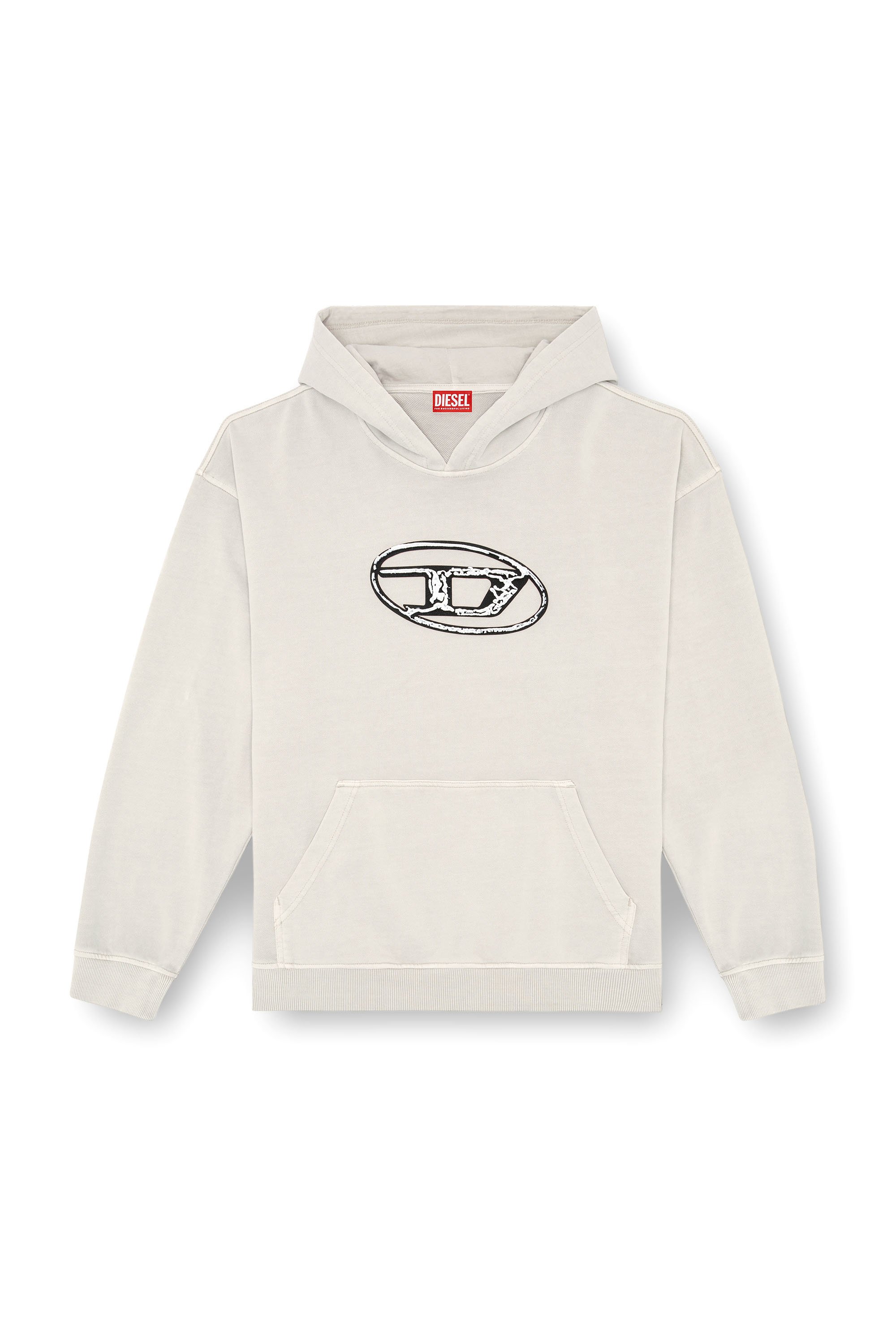 Diesel - S-BOXT-HOOD-Q7, Herren Hoodie mit mehrlagigem Logo-Print in Grau - 3