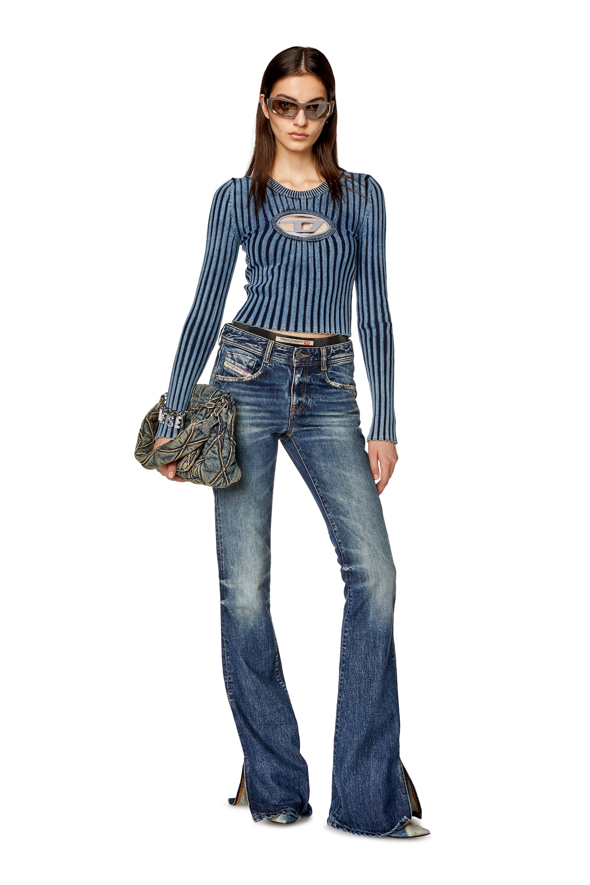 Diesel - M-ANCHOR, Damen Bouclé-Pullover in Blau - 2